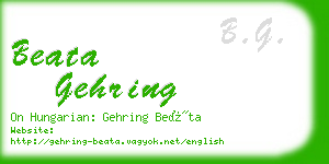 beata gehring business card